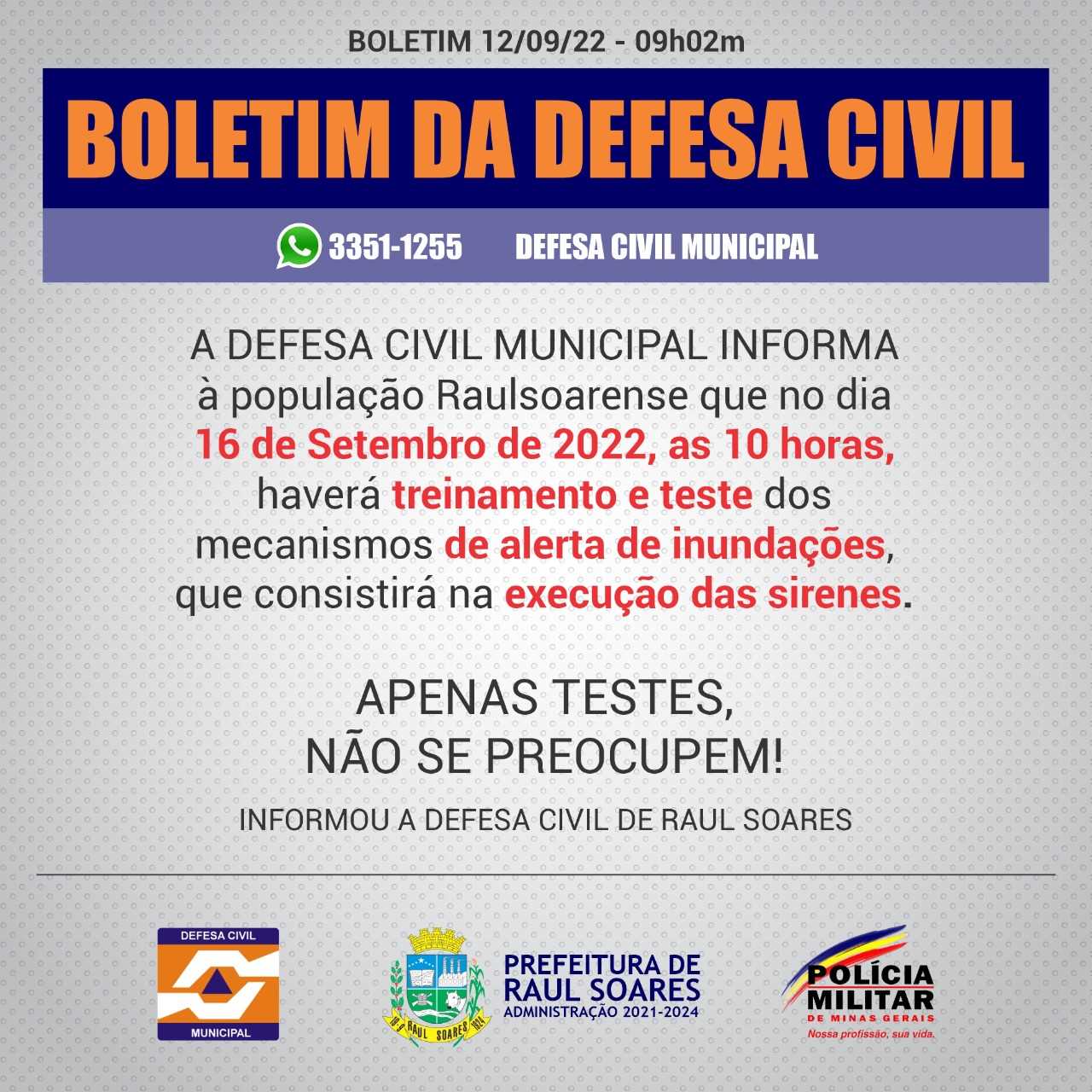 Prefeitura Municipal De Raul Soares Boletim Da Defesa Civil